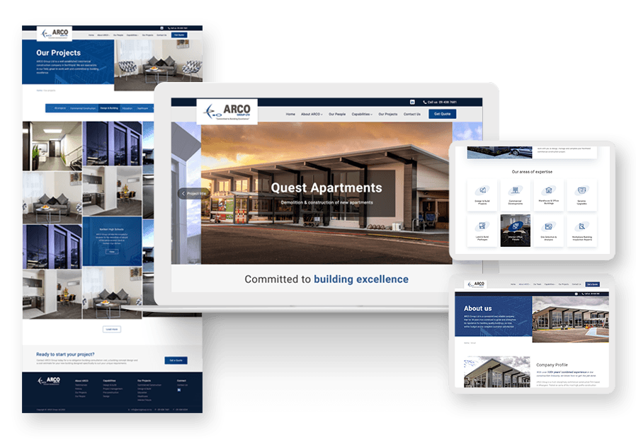 Bosmanreotchy created the website for construction company ARCO to present their services